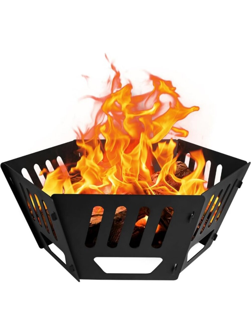 24-Inch Portable Fire Pit with Carry Bag - Outdoor Camping, Backyard, Easy Setup